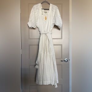 NWT Zoe Dress by Mille Size XL Pearl White Polka Dot Eyelet